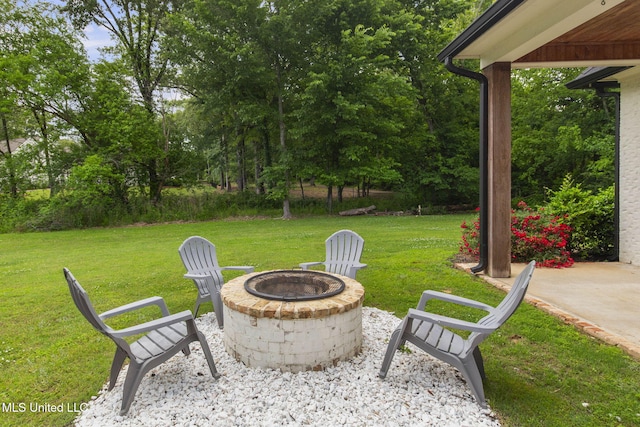 302 Covington Cv, Madison, MS 39110 - view of patio with a fire pit