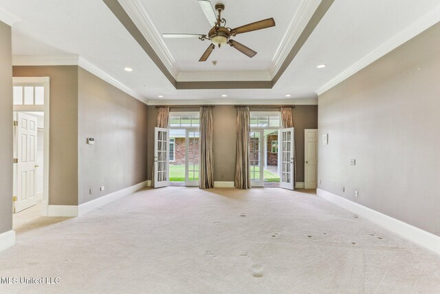 421 Starling Dr, Slidell, LA 70461 - spare room featuring a raised ceiling, light carpet, baseboards, and recessed lighting