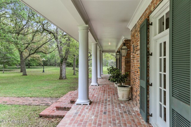 421 Starling Dr, Slidell, LA 70461 - view of patio / terrace with covered porch