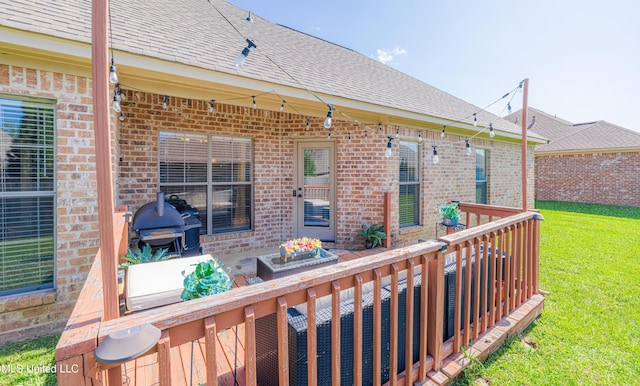 127 Palin Dr, Madison, MS 39110 - wooden terrace featuring a grill and a lawn