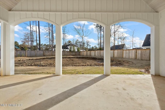 view of patio with a fenced backyard