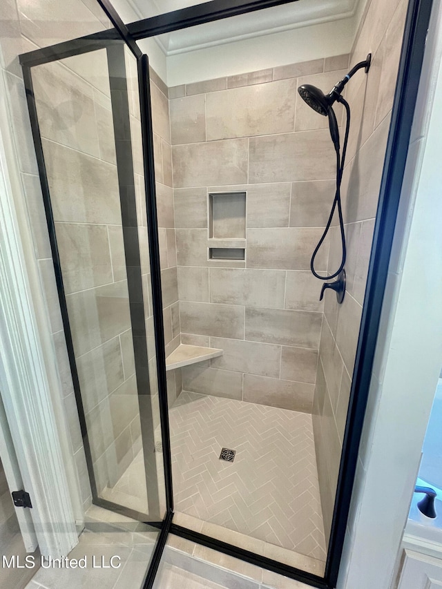 bathroom featuring walk in shower