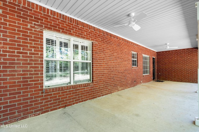 view of patio / terrace with ceiling fan