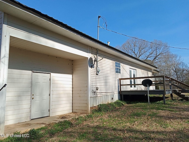 9219 Anding Oil City Rd, Bentonia, MS 39040 - view of home's exterior featuring a deck