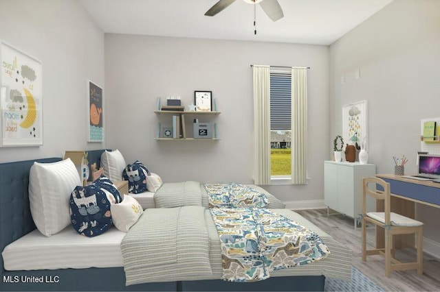620 Old Savannah Dr, Long Beach, MS 39560 - bedroom with wood finished floors, baseboards, and a ceiling fan