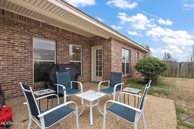 view of patio / terrace with a grill