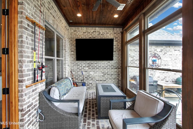 119 Shore View Dr, Madison, MS 39110 - sunroom / solarium featuring ceiling fan