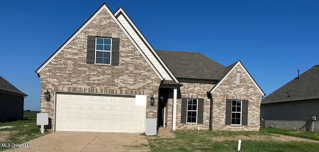 view of front of house with a garage