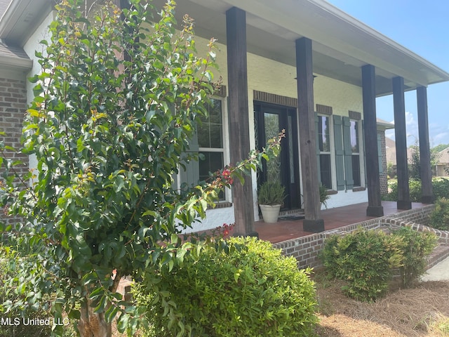 property entrance with a porch