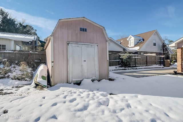 view of snow covered structure