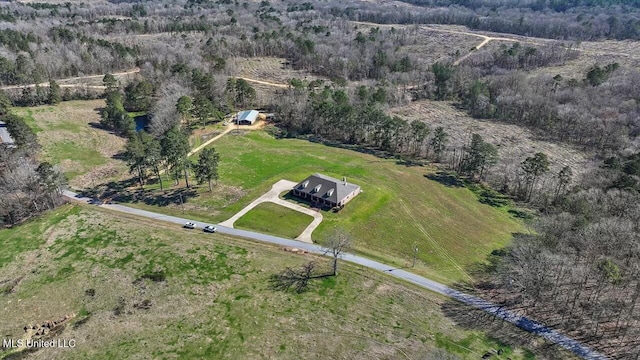 aerial view with a rural view