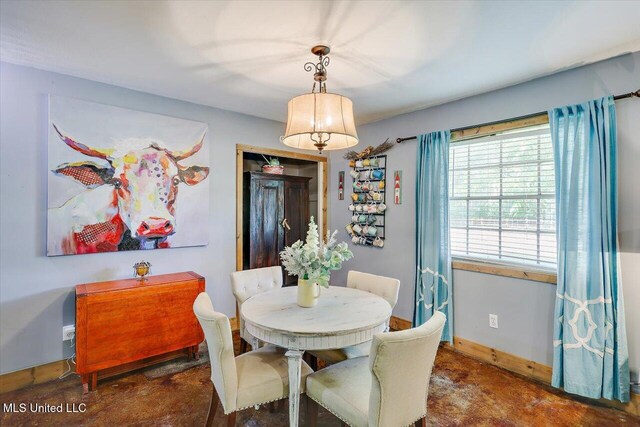 1563 Dry Creek Rd, Magee, MS 39111 - dining space with unfinished concrete flooring