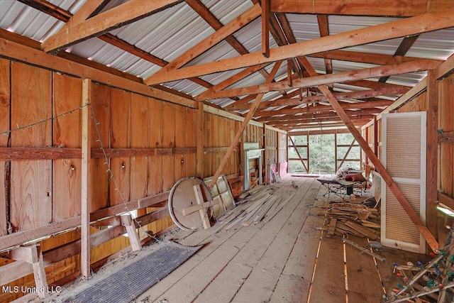 1563 Dry Creek Rd, Magee, MS 39111 - miscellaneous room featuring lofted ceiling and wood-type flooring