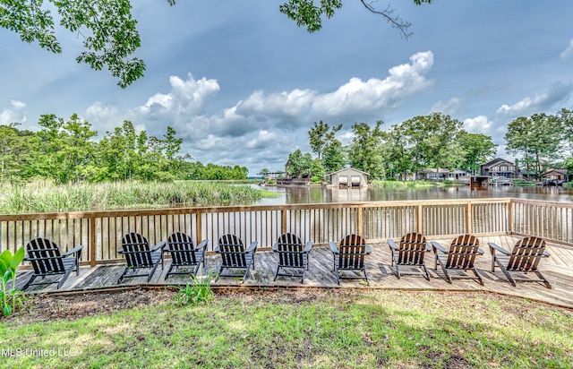363 Lake Harbor Rd, Brandon, MS 39047 - view of yard featuring a deck with water view