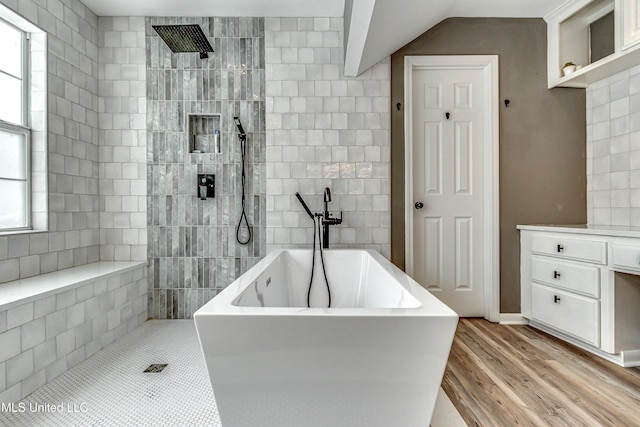 363 Lake Harbor Rd, Brandon, MS 39047 - bathroom featuring a freestanding bath, plenty of natural light, and walk in shower