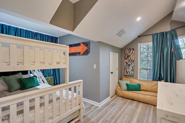 363 Lake Harbor Rd, Brandon, MS 39047 - bedroom featuring wood finished floors, baseboards, and lofted ceiling