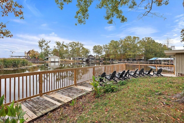 363 Lake Harbor Rd, Brandon, MS 39047 - view of yard featuring a deck with water view