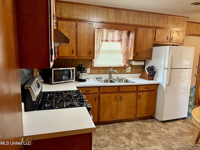 126 Lyon Dr, Grenada, MS 38901 - kitchen with stainless steel appliances, sink, and range hood