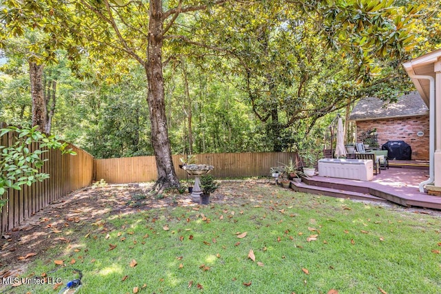807 Woodglen Dr, Ocean Springs, MS 39564 - view of yard with a wooden deck