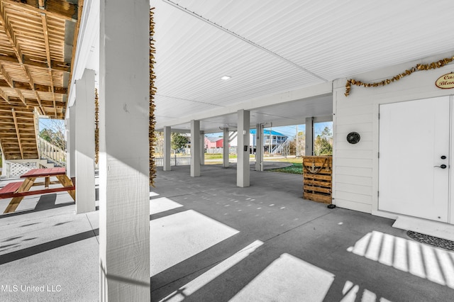 view of patio / terrace featuring stairway