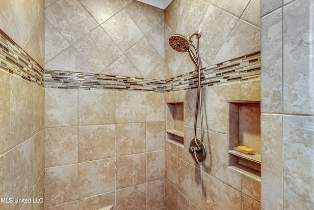 details with tiled shower