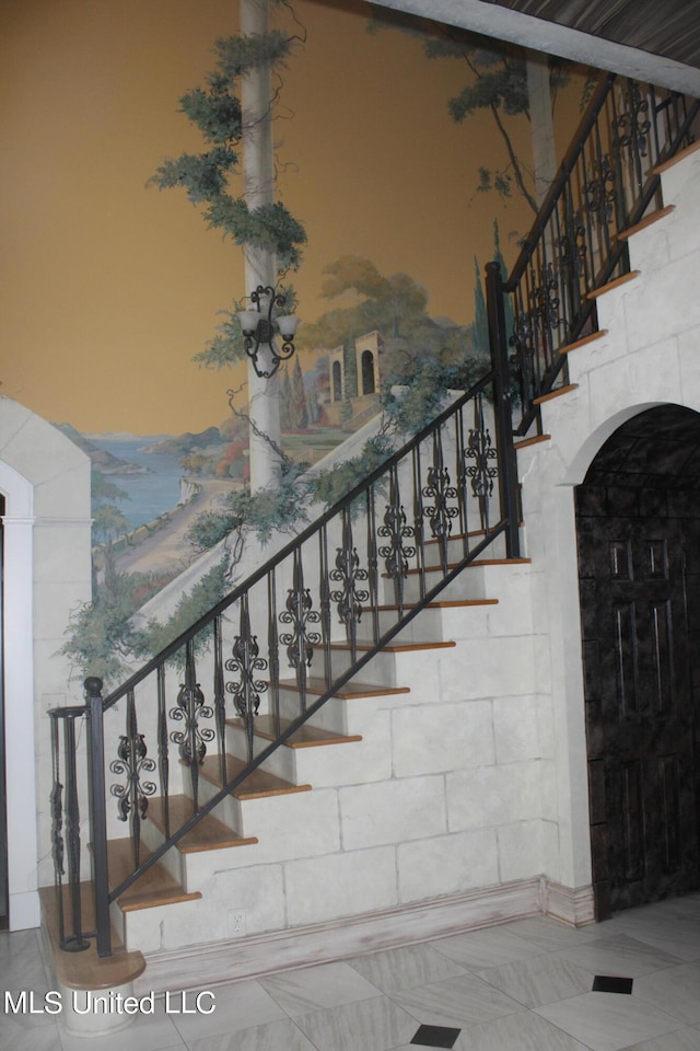 view of stairway