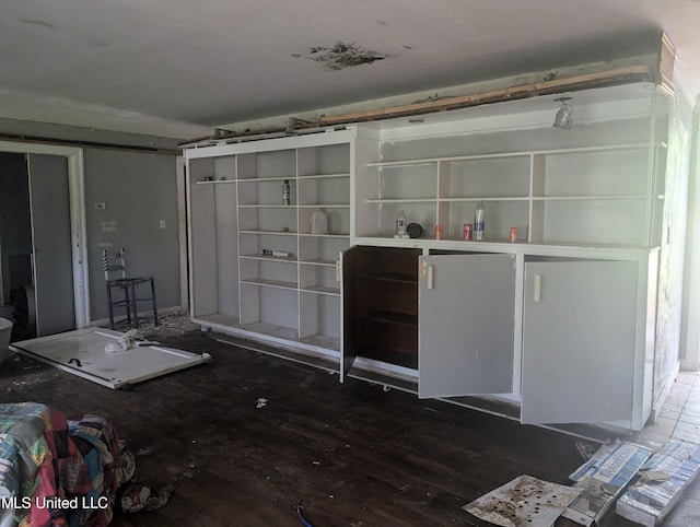 misc room with dark hardwood / wood-style flooring