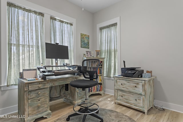 435 Bills Ave, Ocean Springs, MS 39564 - office with plenty of natural light, baseboards, and light wood finished floors