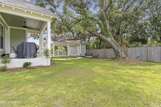 435 Bills Ave, Ocean Springs, MS 39564 - view of yard with ceiling fan and a patio