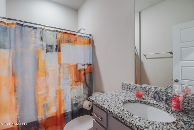 11458 Leann Ct, Ocean Springs, MS 39564 - bathroom featuring vanity, toilet, and curtained shower