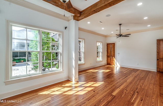 unfurnished living room featuring light hardwood / wood-style flooring and plenty of natural light