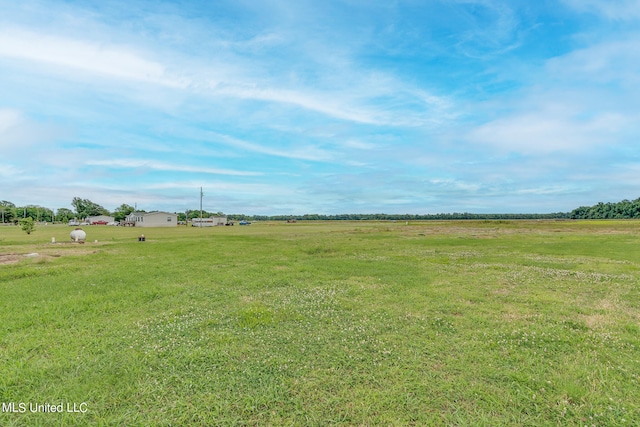 view of yard with a rural view