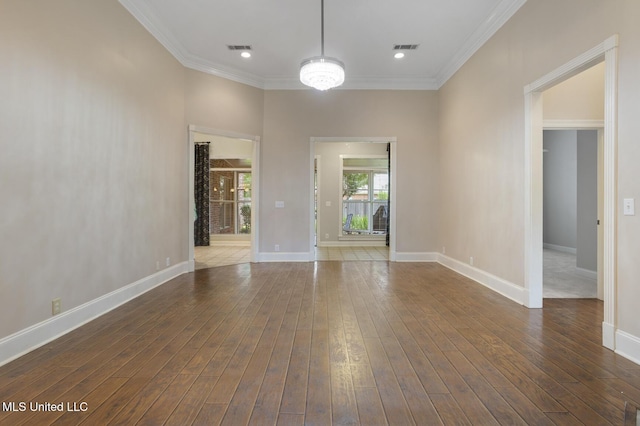 504 Carlisle Cir, Madison, MS 39110 - empty room featuring dark wood-style floors, crown molding, and recessed lighting