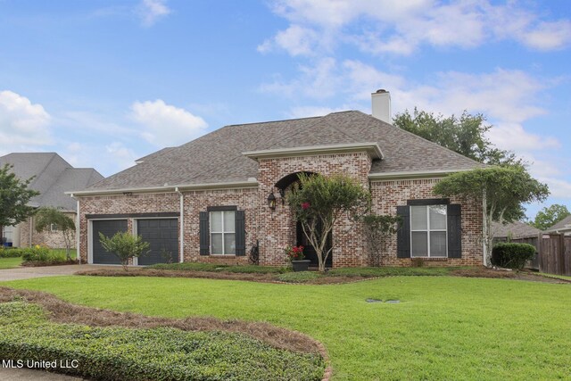504 Carlisle Cir, Madison, MS 39110 - french provincial home with brick siding, concrete driveway, roof with shingles, and an attached garage