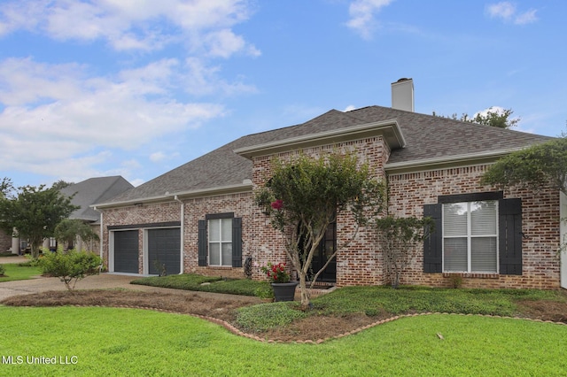 504 Carlisle Cir, Madison, MS 39110 - view of front of house with brick siding, a garage, and a front lawn