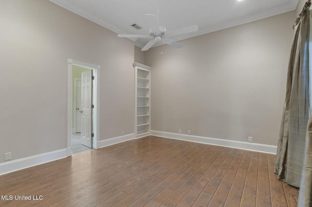 504 Carlisle Cir, Madison, MS 39110 - unfurnished room featuring a ceiling fan, crown molding, and wood finished floors