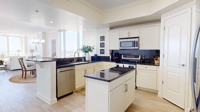 kitchen featuring a healthy amount of sunlight, stainless steel dishwasher, sink, and range with electric stovetop