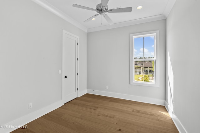 126 Herons Bay Cir Lot 1136, Madison, MS 39110 - unfurnished room with ceiling fan, baseboards, wood finished floors, and recessed lighting