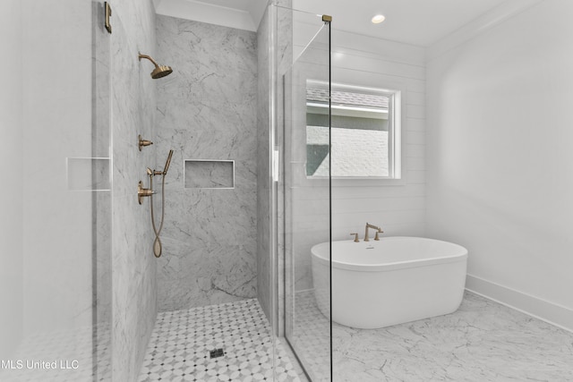 126 Herons Bay Cir Lot 1136, Madison, MS 39110 - bathroom featuring a freestanding bath and a marble finish shower