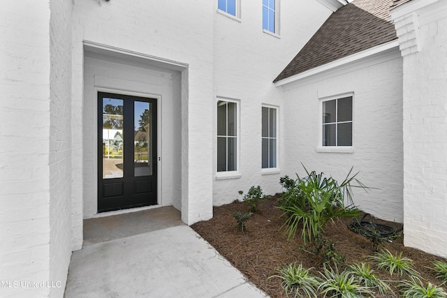 126 Herons Bay Cir Lot 1136, Madison, MS 39110 - property entrance with a shingled roof and french doors