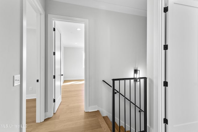 126 Herons Bay Cir Lot 1136, Madison, MS 39110 - hall featuring baseboards, an upstairs landing, and light wood-style flooring