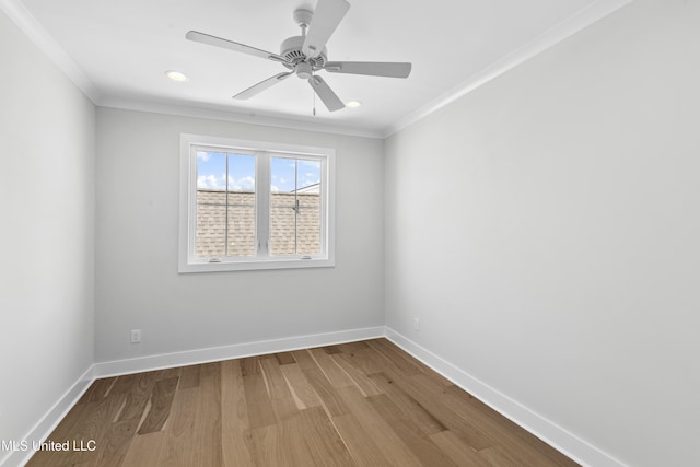 126 Herons Bay Cir Lot 1136, Madison, MS 39110 - empty room featuring ceiling fan, baseboards, ornamental molding, and wood finished floors