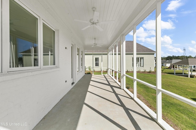 126 Herons Bay Cir Lot 1136, Madison, MS 39110 - unfurnished sunroom featuring plenty of natural light and a ceiling fan