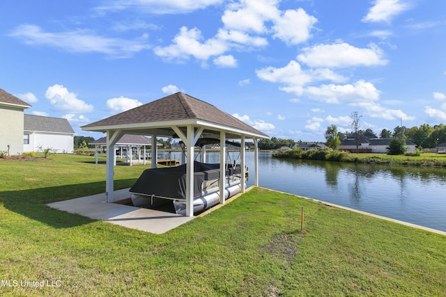 126 Herons Bay Cir Lot 1136, Madison, MS 39110 - view of dock featuring a gazebo, a yard, and a water view