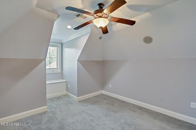 306 Canebreak Cv, Madison, MS 39110 - additional living space featuring carpet floors, lofted ceiling, ceiling fan, baseboards, and recessed lighting