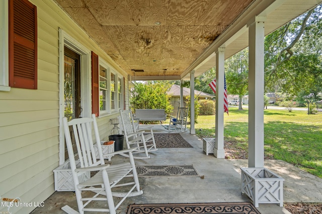 view of patio / terrace with a porch