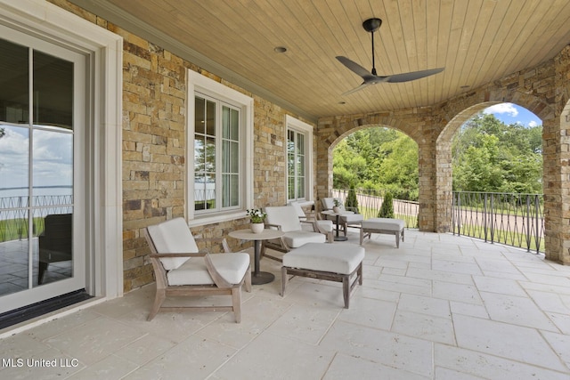 150 Old Trace Rd, Madison, MS 39110 - view of patio featuring ceiling fan