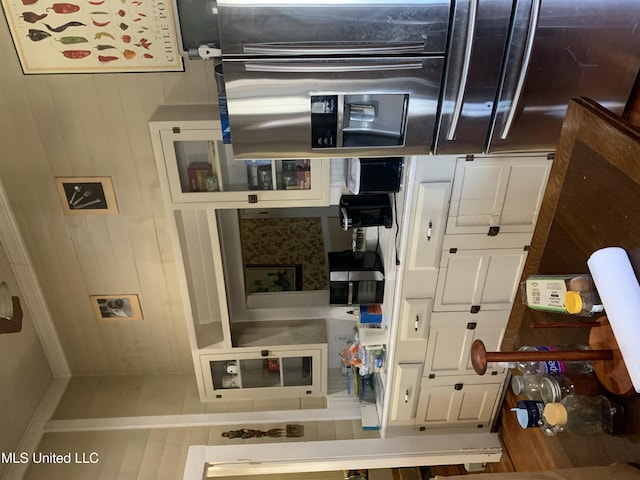 kitchen with white cabinetry