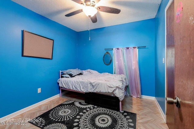 2880 Briarwood Dr, Horn Lake, MS 38637 - bedroom with a textured ceiling and ceiling fan