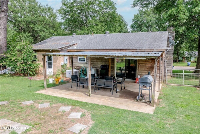 2880 Briarwood Dr, Horn Lake, MS 38637 - rear view of property featuring a patio area, a chimney, and roof with shingles